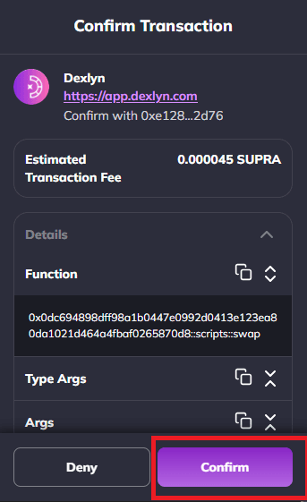 Confirm Transaction